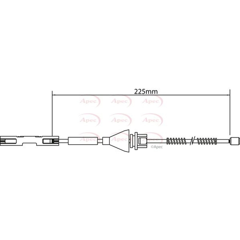 Apec Handbrake Cable Left Rear CAB1153