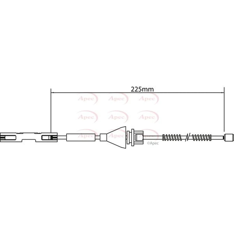Apec Handbrake Cable Left Rear CAB1153