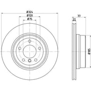 Mintex 2 x Internally Vented Rear Brake Discs MDC2757C