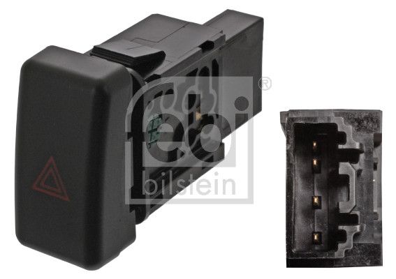 Febi Hazard Warning Light Switch Dashboard 4 Connectors Plastic