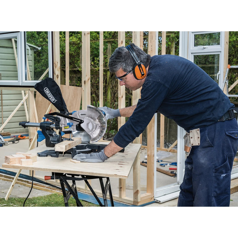 Draper 230V Sliding Compound Mitre Saw SMS210B 210mm 1500W