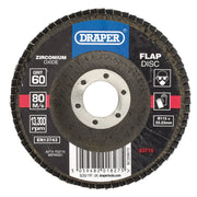 Draper Zirconium Oxide Flap Disc 115mm 60 Grit