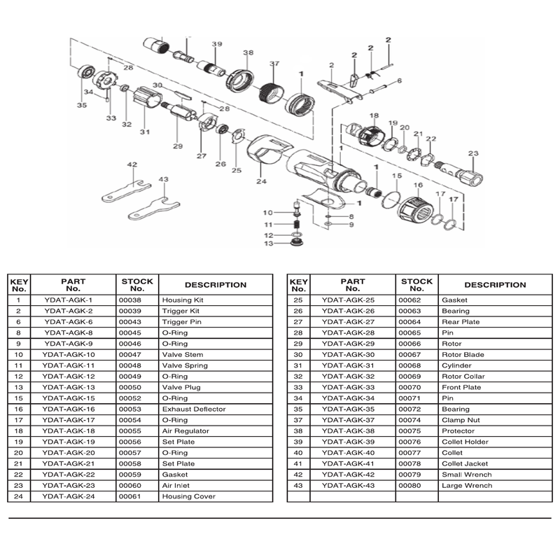 Draper Collet YDAT-AGK-40 for Air Tools