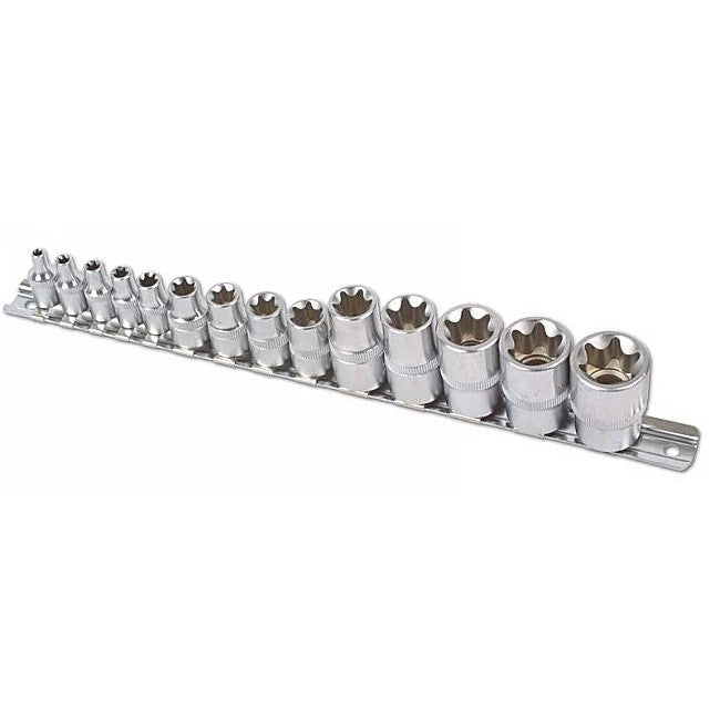 Laser Tools Star Socket Set 1/4"D, 3/8"D, 1/2"D 14pc - PL