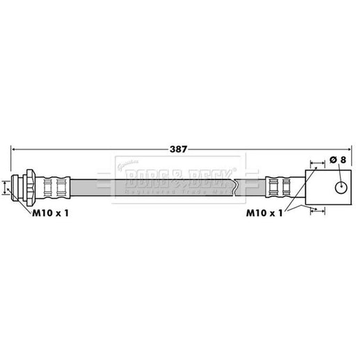Borg & Beck Brake Hydraulic Hose Line Left BBH7510