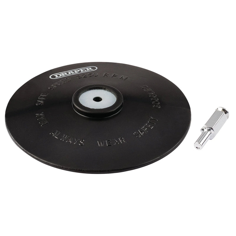 Draper Rubber Backing Disc 125mm with 6mm Arbor
