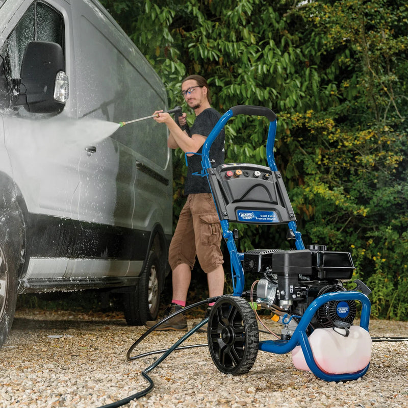Draper Expert Petrol Pressure Washer 6.5HP Heavy-Duty Cleaning