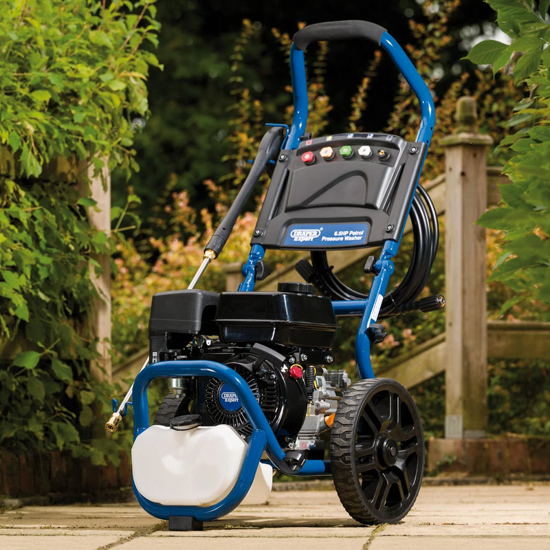 Draper Expert Petrol Pressure Washer 6.5HP Heavy-Duty Cleaning