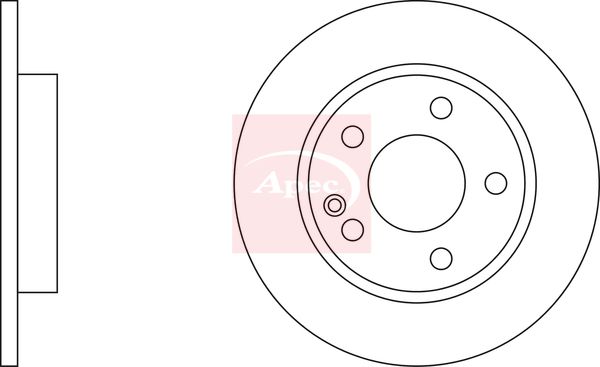 Apec 2 x Brake Disc Set Solid