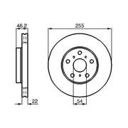Bosch 2 x Internally Vented Front Brake Discs 0 986 478 725