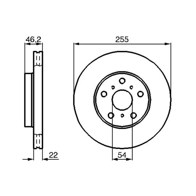 Bosch 2 x Internally Vented Front Brake Discs 0 986 478 725
