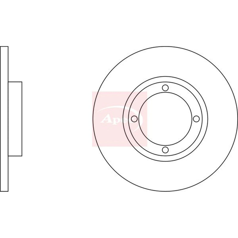 Apec 2 x Solid Front Brake Discs DSK301