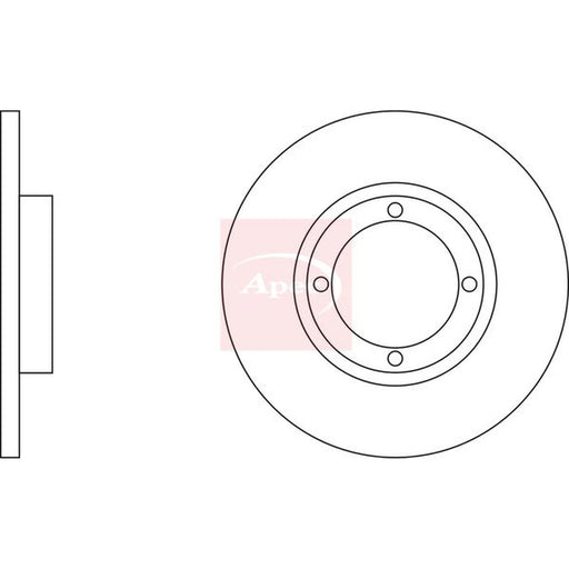 Apec 2 x Solid Front Brake Discs DSK301