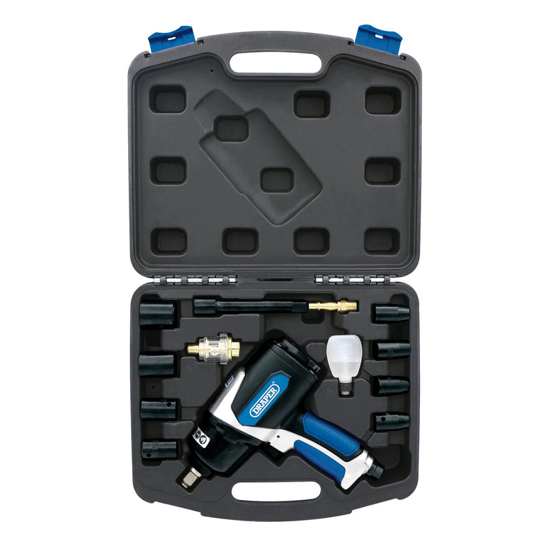 Draper Air Impact Wrench Kit 1/2" Sq. Dr. 14 Piece