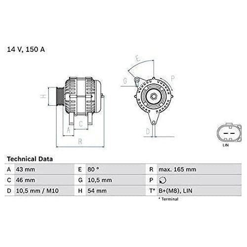 Bosch Reman Alternator 8140 0986081400 Bosch  - Town Parts