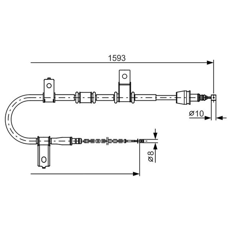 Bosch Handbrake Cable Right Rear 1 987 482 224