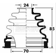 Borg & Beck Drive Shaft Bellow Kit Front Left BCB2881