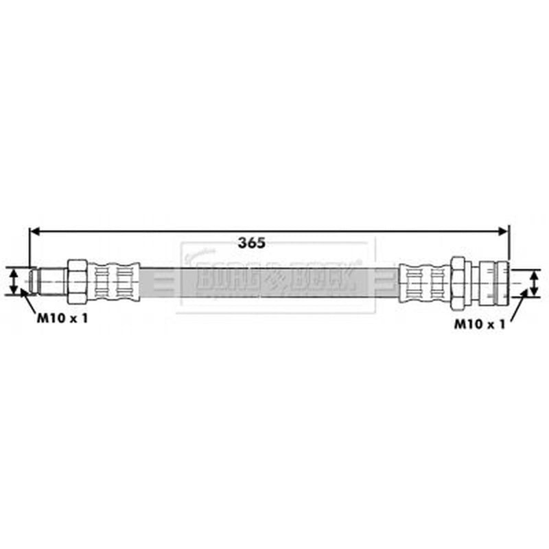 Borg & Beck Brake Hydraulic Hose Line Front Left BBH6411