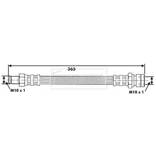Borg & Beck Brake Hydraulic Hose Line Front Left BBH6411