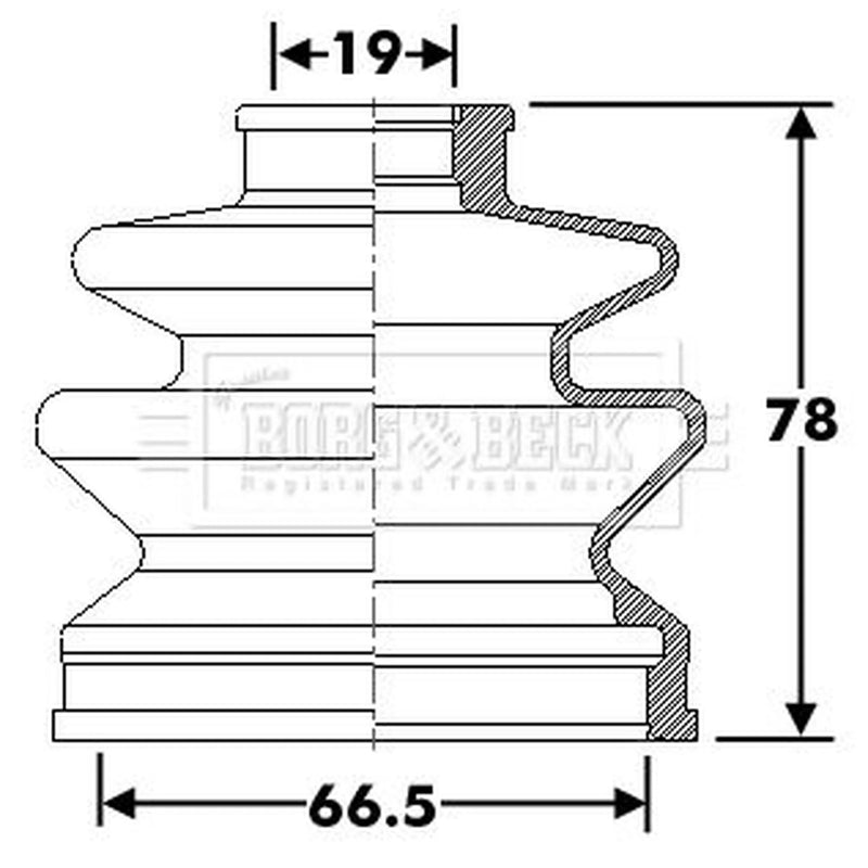 Borg & Beck Drive Shaft Bellow Kit Front Left BCB6289