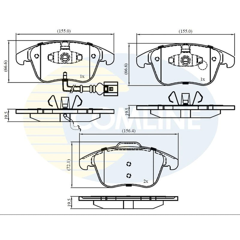 Comline 4 x Front Brake Pad Set CBP16022