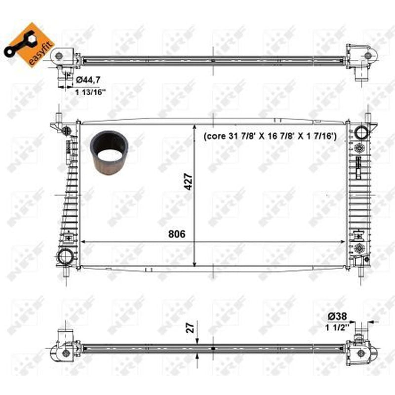 NRF Engine Radiator 56036