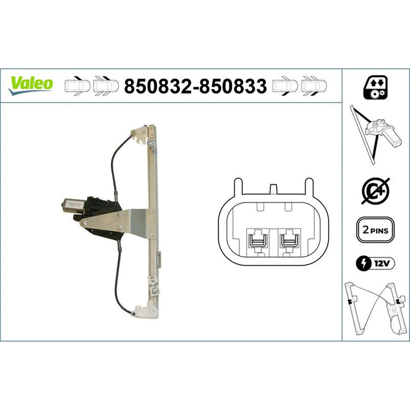 Valeo Electric Window Regulator Lifter Left Front 850832