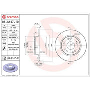 Brembo 2 x Solid Rear Brake Discs 08.A147.11