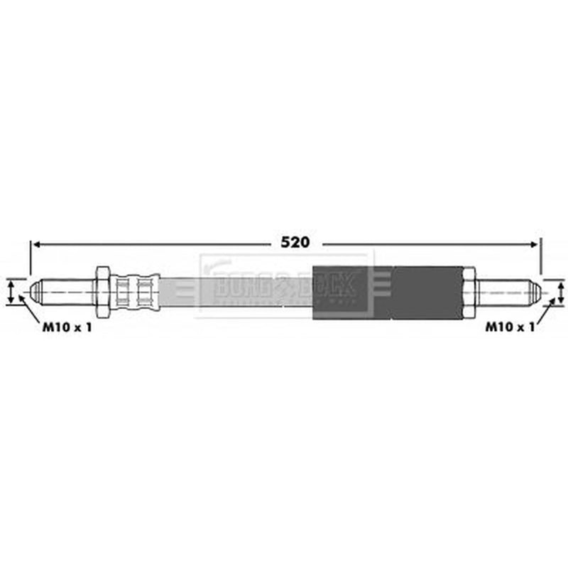 Borg & Beck Brake Hydraulic Hose Line Rear Left BBH6156