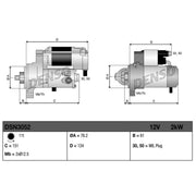Denso Starter Motor 12V 2kW 11 Teeth DSN3052