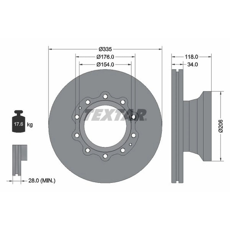 Textar Rear Brake Discs 93143100
