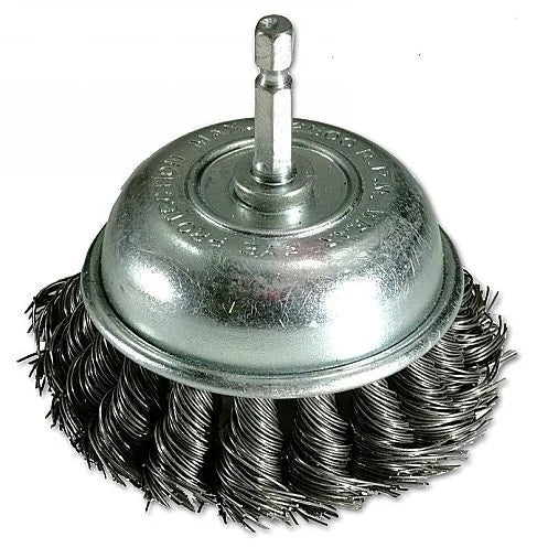 Laser Tools Twist Knot Cup Brush with Quick Chuck 75mm - PL