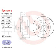 Brembo 2 x Solid Rear Brake Discs 08.D226.11