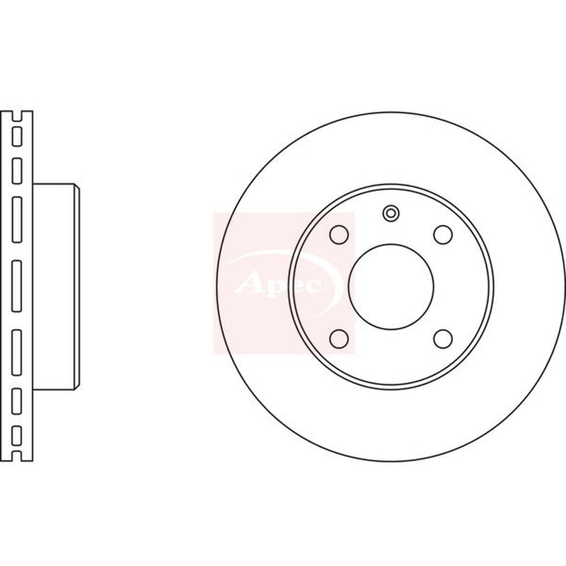 Apec 2 x Vented Front Brake Discs DSK525