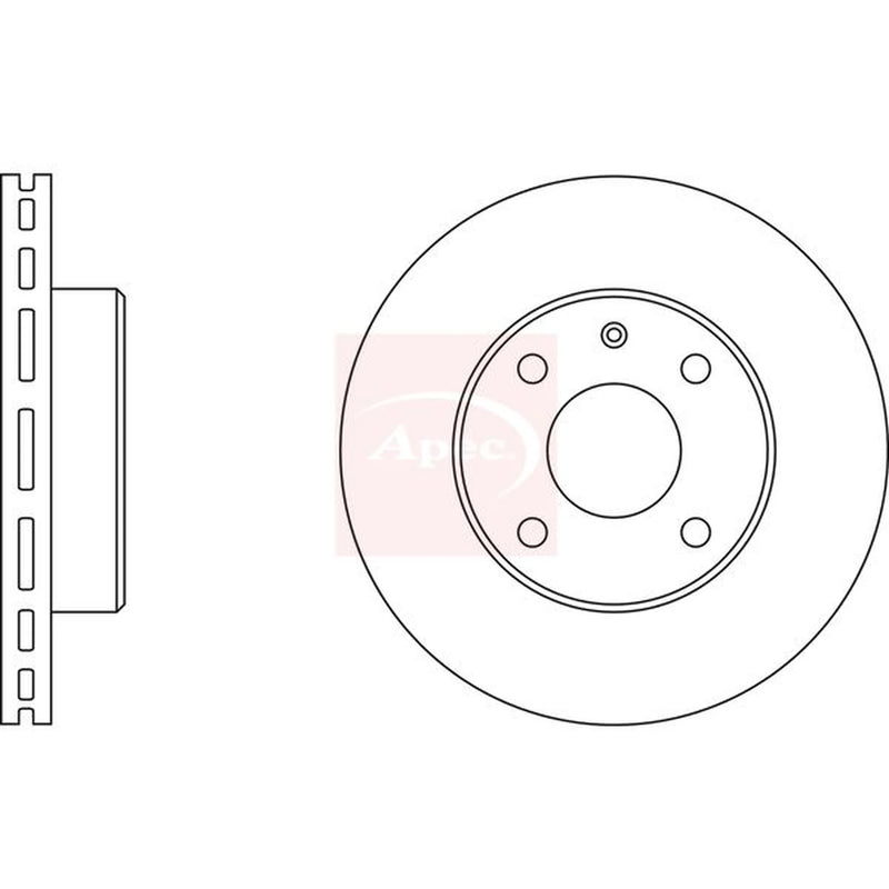 Apec 2 x Vented Front Brake Discs DSK525