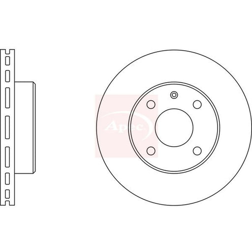 Apec 2 x Vented Front Brake Discs DSK525