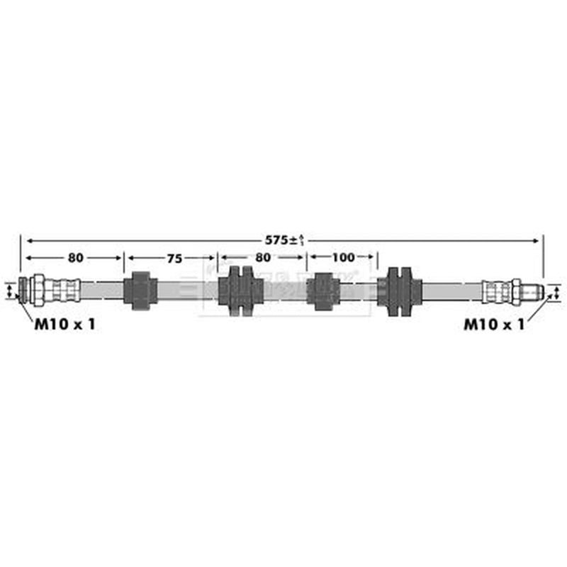 Borg & Beck Brake Hydraulic Hose Line Front Left BBH6887