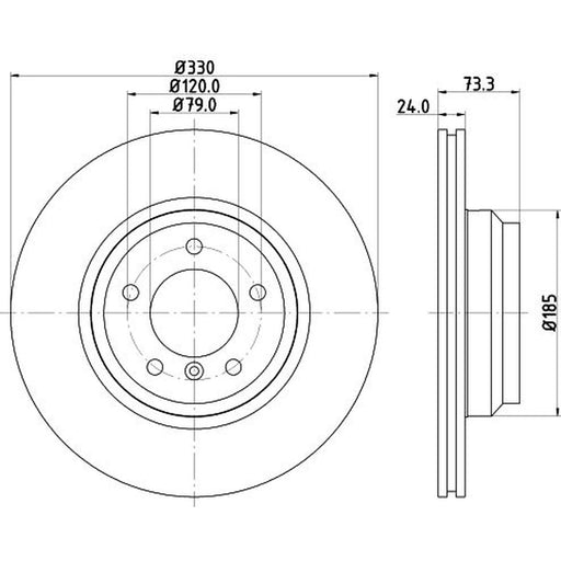 DON 2 x Internally Vented Front Brake Discs PCD11212