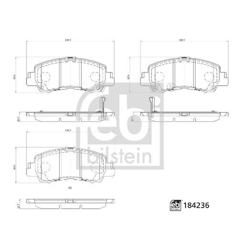 Febi Front Brake Pad Set 184236