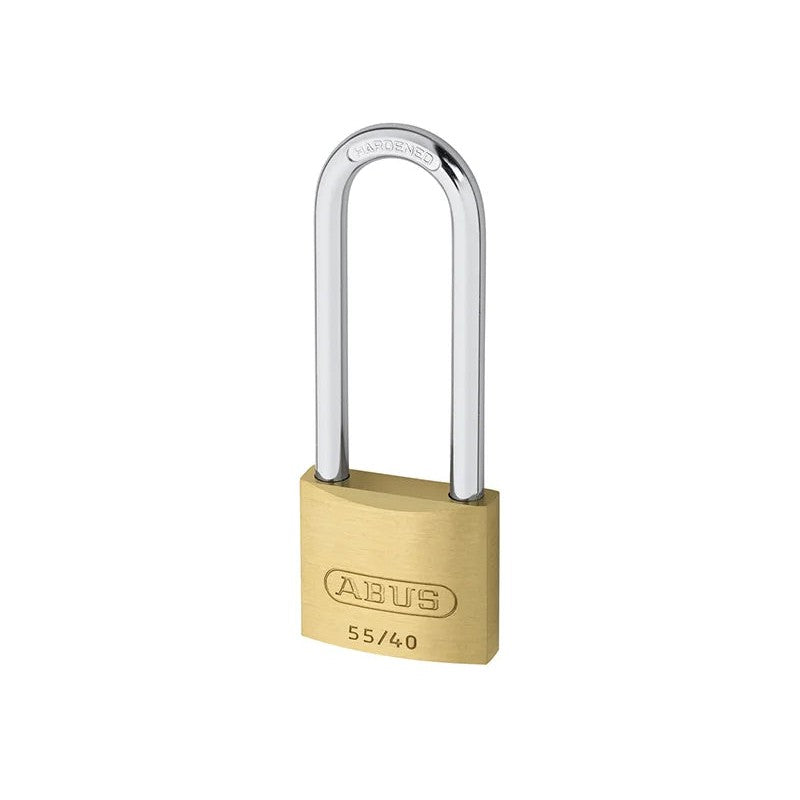 ABUS Mechanical 55/40mm Brass Padlock 63mm Long Shackle Carded - 10035080-01