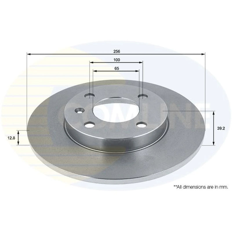 Comline 2 x Solid Front Brake Discs ADC1403