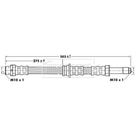 Borg & Beck Brake Hydraulic Hose Line Rear Left BBH6763