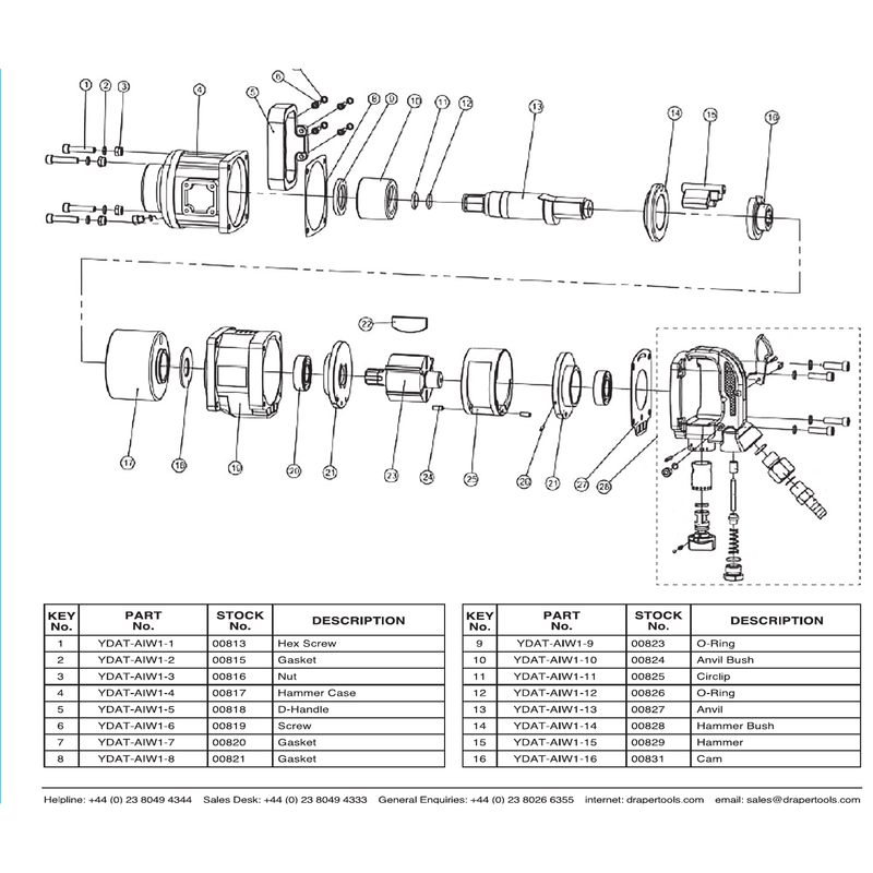Draper ROTOR Air Tool Compressor Accessory