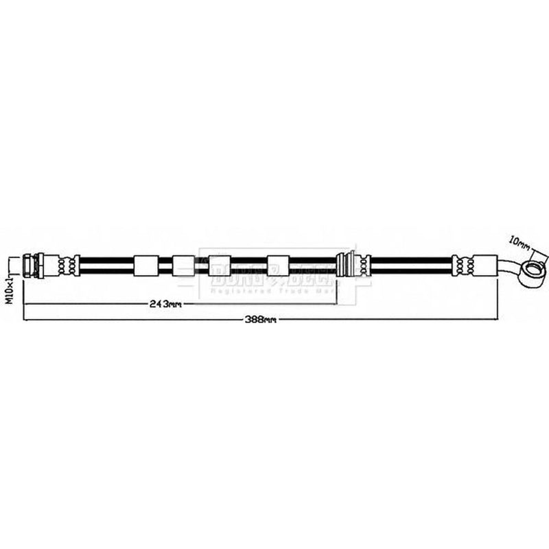 Borg & Beck Brake Hydraulic Hose Line Front Left BBH8527