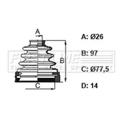 First Line Drive Shaft Bellow Kit Front Left FCB6158