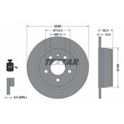 Textar 2 x Solid Rear Brake Discs 92074503