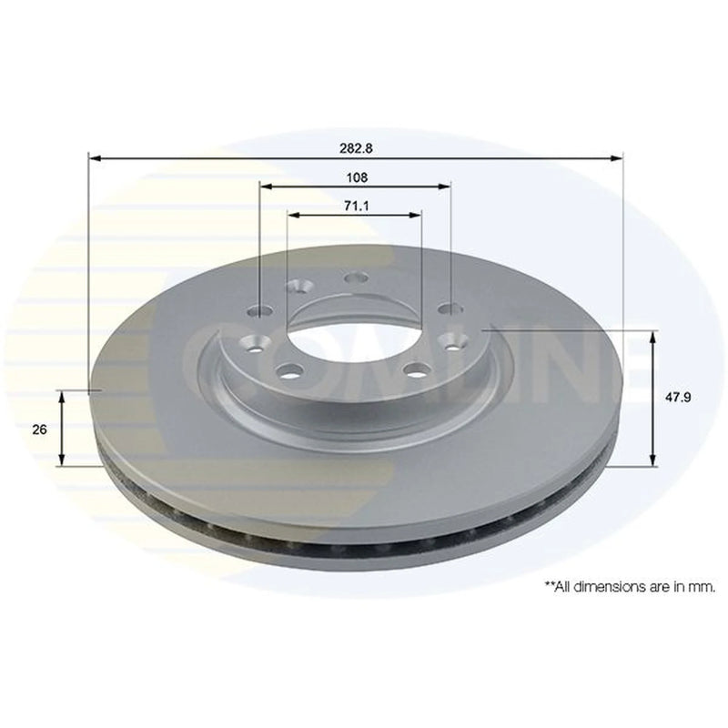 Comline 2 x Front Brake Discs ADC2710V