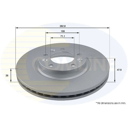 Comline 2 x Front Brake Discs ADC2710V