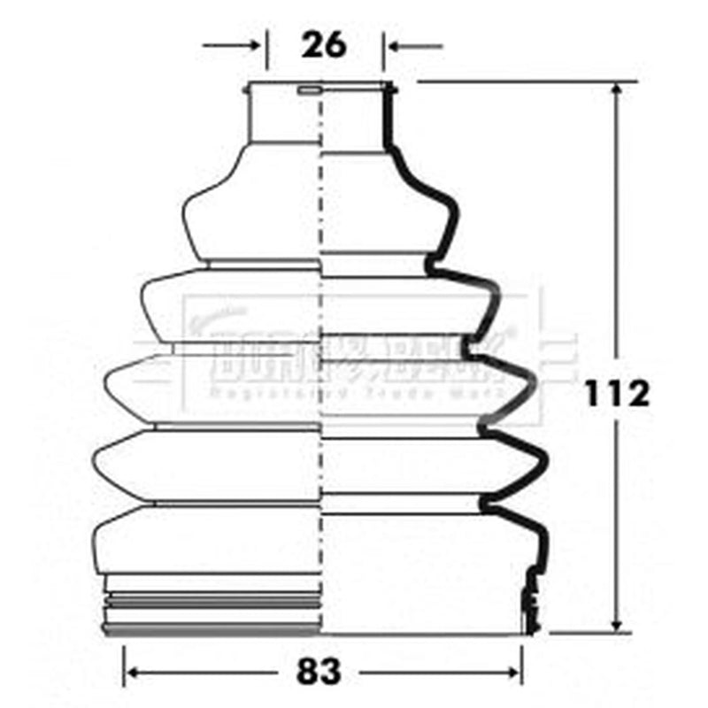 Borg & Beck Drive Shaft Bellow Kit Front Left Thermoplast BCB6080