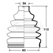 Borg & Beck Drive Shaft Bellow Kit Front Left Thermoplast BCB6080